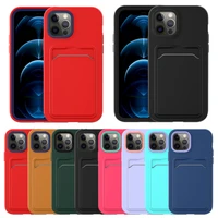 phone case with integrated card slot for iphone 13 12 11 pro max xs xr hybrid shockproof soft tpu cover pc front bumper fundas