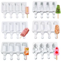 4 cavity ice cream silicone mold diy homemade dessert popsicle mold 9 kinds of home version chocolate ice cream mold