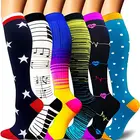 Компрессионные носки, Нескользящие разноцветные Компрессионные носки от варикозного расширения вен для мужчин и женщин, уличные спортивные носки медсестры