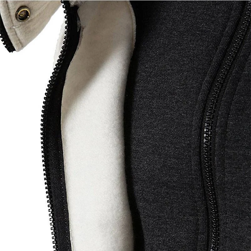 

New Men's Four-Zipper Turtleneck Hooded Sweater Cardigan Jacket