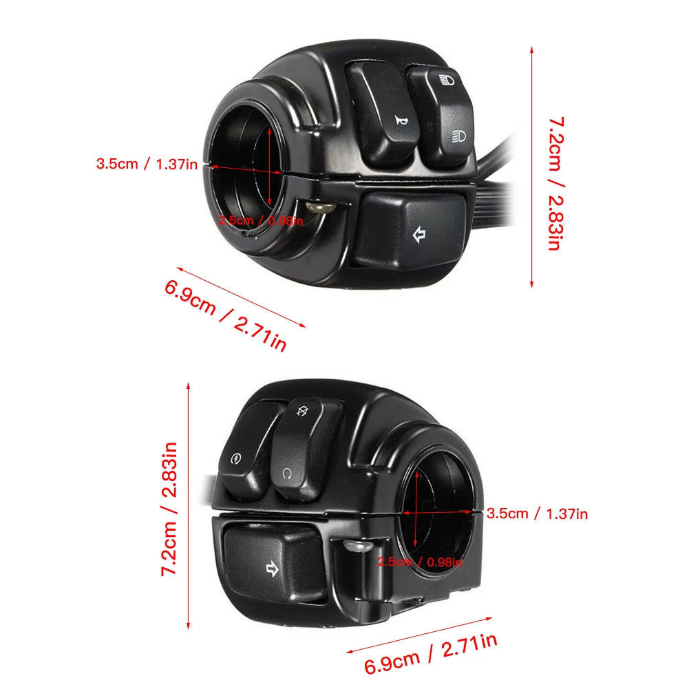 

Motorcycle 1" Handlebar Turn Signal Control Switch For Harley XL883 Sportster Care Car Store