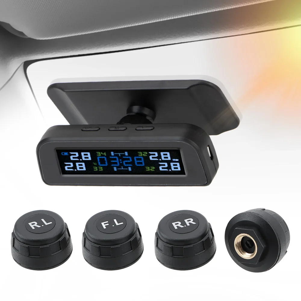 

Система контроля давления в шинах, на солнечной батарее, с 4 внешними датчиками