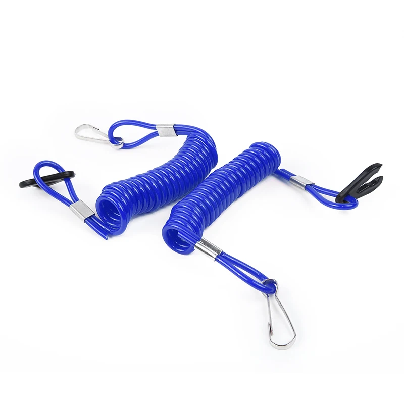 

Ropes Safety Rope Outboard Stop Safety Blue TPU+PVC Spring hook Jet Ski