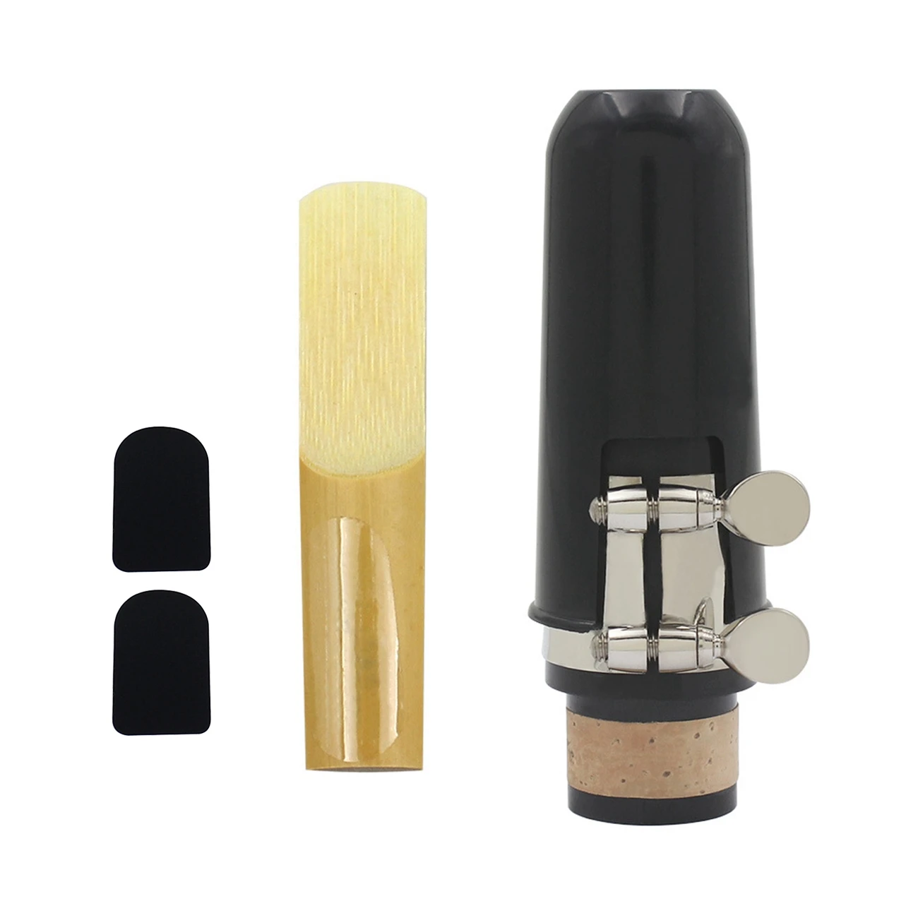 

Clarinet Mouthpiece with Ligature Cap Reed and Reed Guard Clamp Set ABS Musical Instrument Accezssories