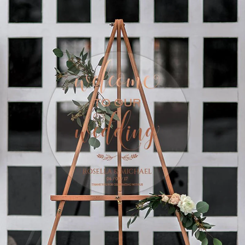 Круглый акриловый приветственный Свадебный знак индивидуальный прозрачная