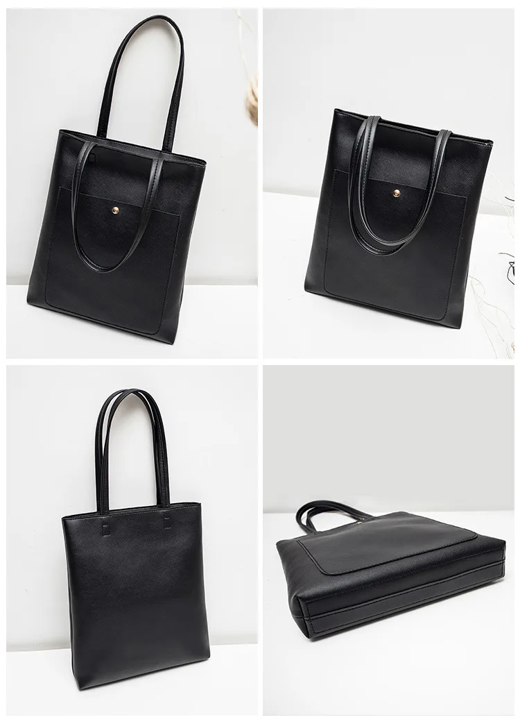 Kpop Women Totes Bag Large Capacity PU Leather Shoulder Bag Casual Travel Handbag Cosmetics Book tablet Mobile Phone Organizer