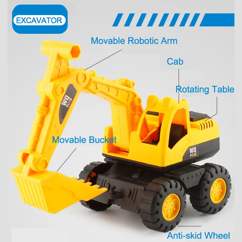 

Mini Kids Trucks Engineering Vehicle Excavator Sand Bulldozer Friction Powered Push Toy Boys Car for Children 3Y Gift