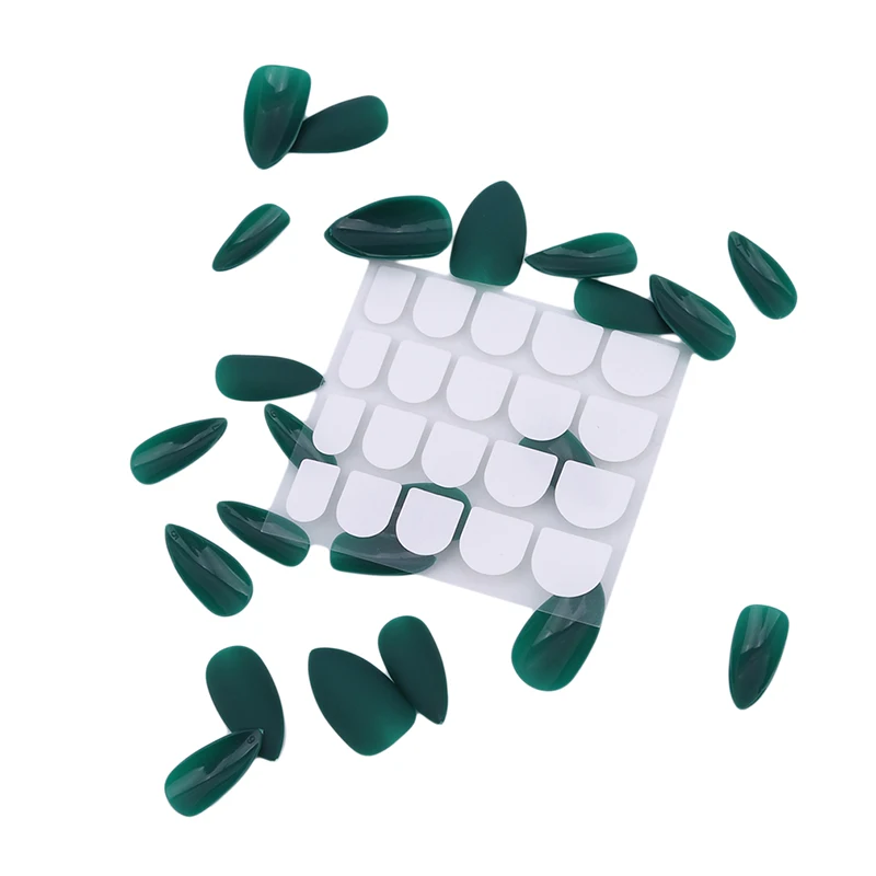 Лидер продаж модные женские накладные ногти накладка с острым носком однотонная