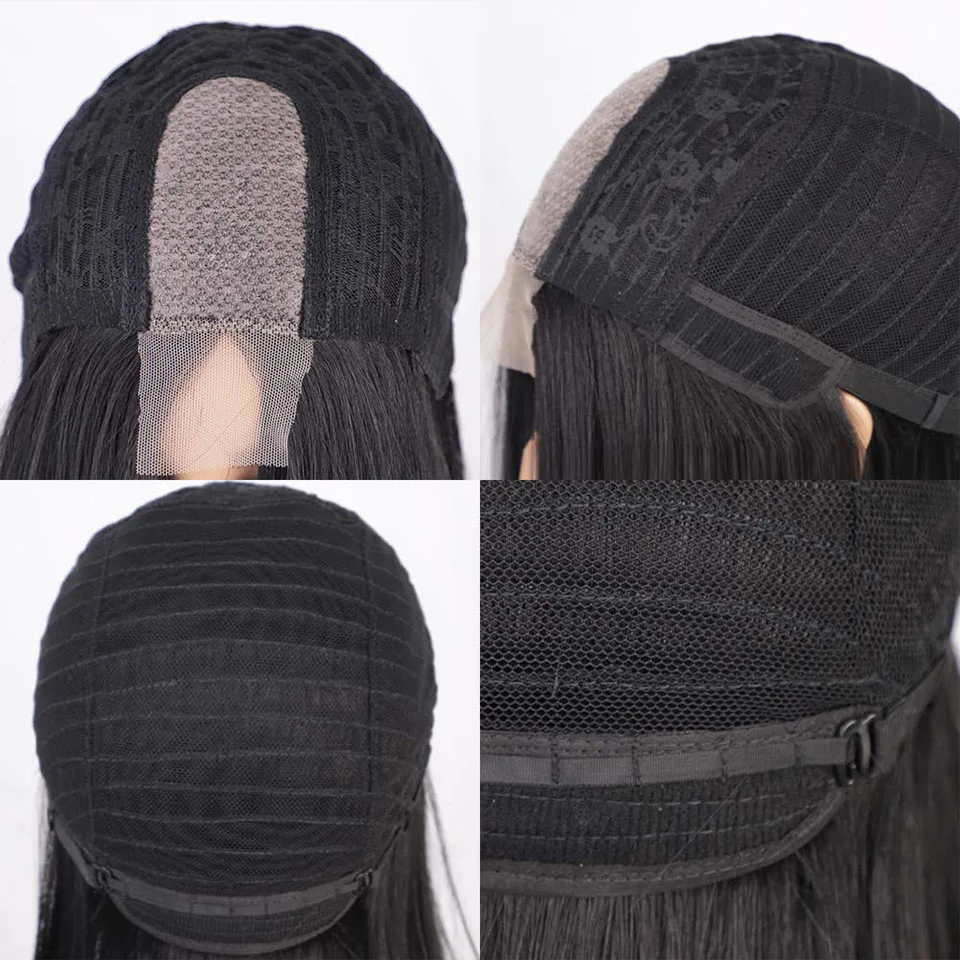 

AISI HAIR Short Straight Synthetic Bob Wig for Black Women Middle Part Wigs Heat Resistant Wig Natural Looking Daily Use