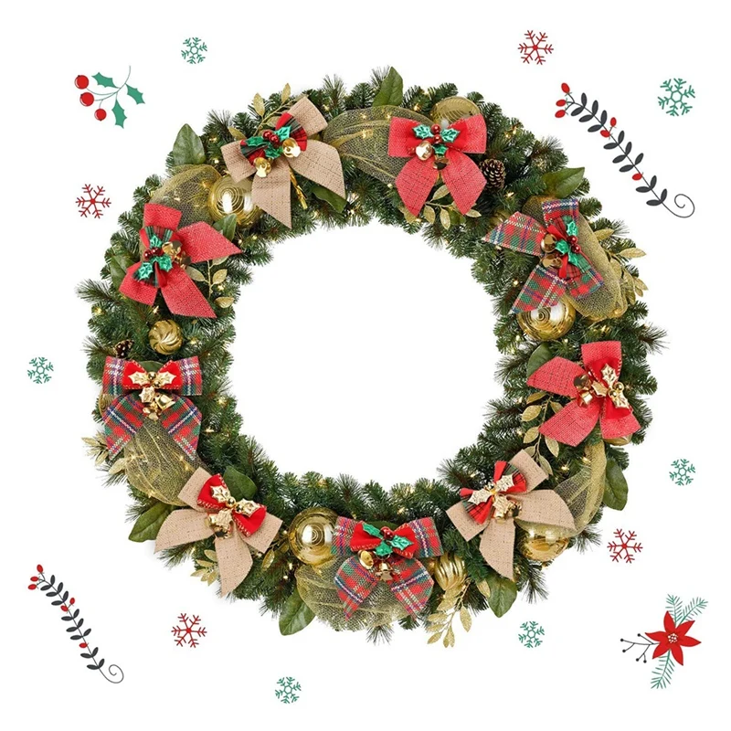 

24Pcs Christmas Tree Bows Christmas Bows for Christmas Tree Ornaments Xmas Hanging Ornaments for Christmas Decoration