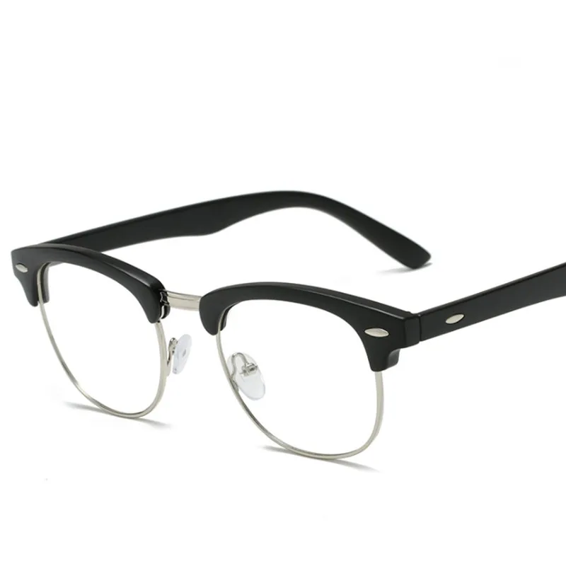 VWKTUUN полурамки Oculos очки оправа для женщин и мужчин очки Оптические очки оправа с заклепками оправы для очков женские поддельные очки - Цвет оправы: color 1