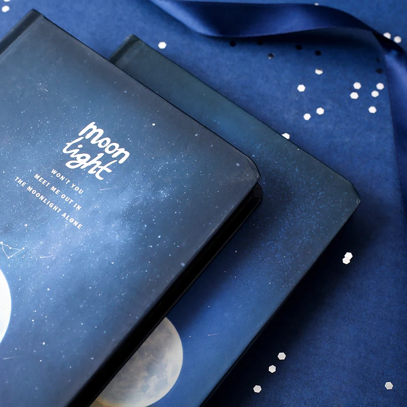 Луна свет A6 Sketchbook светящийся ноутбук Рисование Живопись DIY Черная бумажная Книга