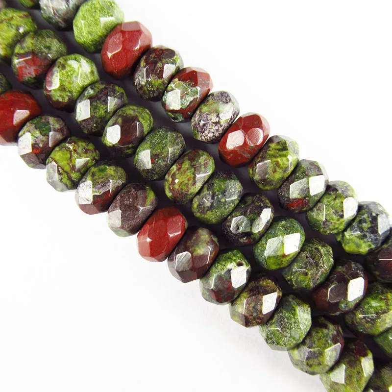 Красивый граненый драконовый кровяной камень свободная бусина Rondelle 15 5 дюймов 8x5
