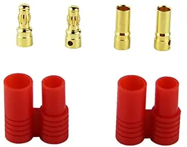 10set HXT 3.5mm Banana Connector Gold Bullet Plugs With Housing Protective Sleeve for Lipo Battery ESC Motor | Игрушки и хобби