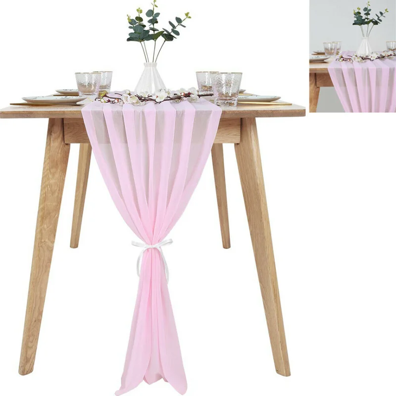 Романтичная легкая настольная дорожка из шифоновой ткани многослойная