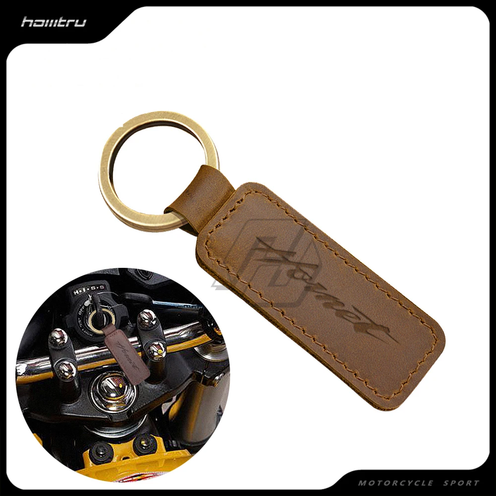 

Motorcycle Keychain Cowhide Key Ring Case for Honda Hornet Key CB1000R CB250F CB600F CB900 etc