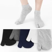 japanese fun two toed socks for men and women cotton finger clogs short tube spring and autumn flip flops socks solid color