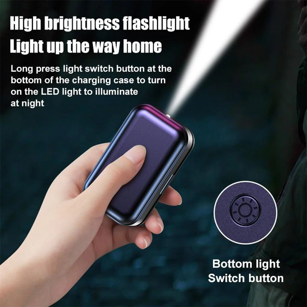 

Bluetooth 5.1 TWS Charging Box Headset Wireless Headphones with Microphone Flashlight Waterproof Sport Earphones Touch Earbuds