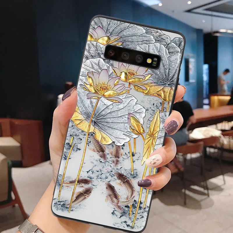 jinhehua Роскошные 3D крышка тиснения для samsung Galaxy A20e A70 A40 A50 A60 A30 A10 A3 A5 A7 A9 A6 A8 плюс S10 плюс S10e чехлы - Цвет: jinhehua