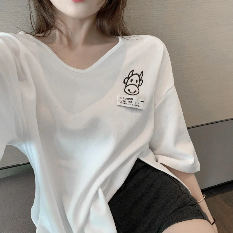 

Cheap wholesale 2021 spring summer autumn new fashion casual woman t-shirt lady beautiful nice women Tops female Vy1450