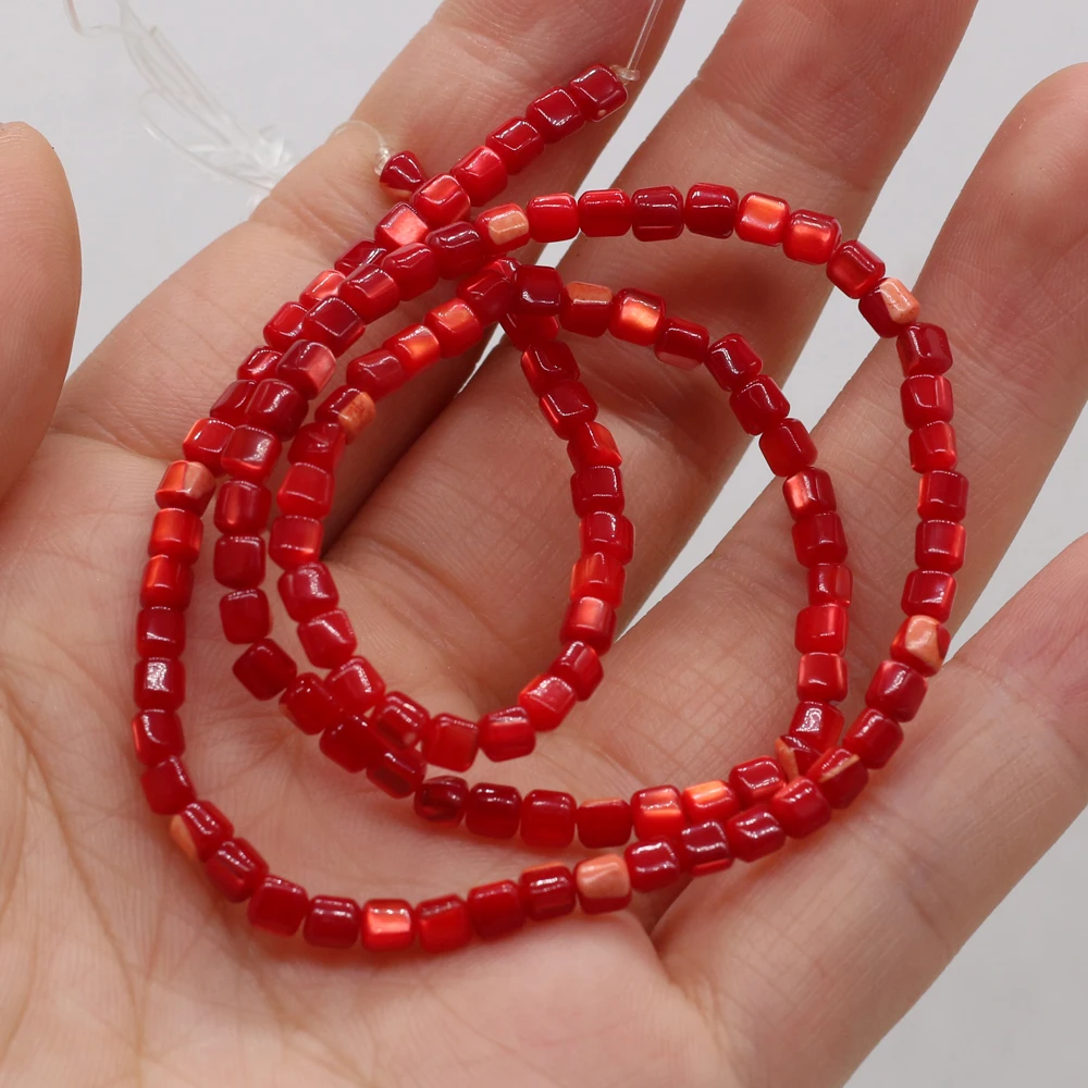 

2021 Hot Selling Natural Shell Seawater Cylindrical Blue Beads For Jewelry Making Necklace Bracelet 3.5x3.5mm