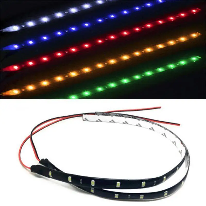 1 шт. 30 см 12 в светодиодный льная Светодиодная лента 15 светодисветодиодный водонепроницаемая автомобильная светодиодная Гибкая полоса дневные ходовые огни для автомобиля велосипеда мотоцикла грузовика