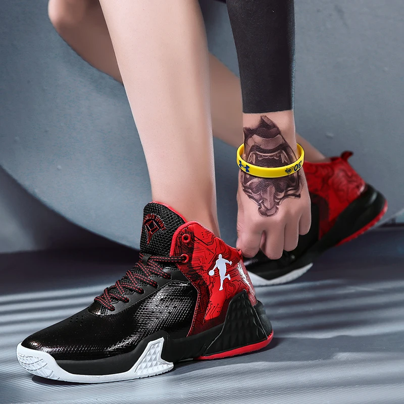 Новейшие мужские баскетбольные туфли дышащие сетчатые кроссовки с подушкой