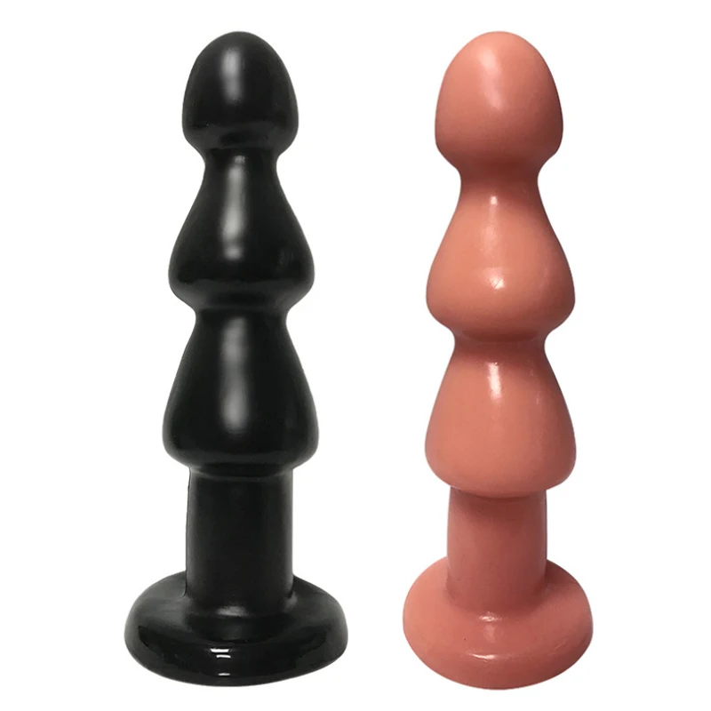 Мягкий силиконовый большой анальный фаллоимитатор Анальная пробка 3 бусины