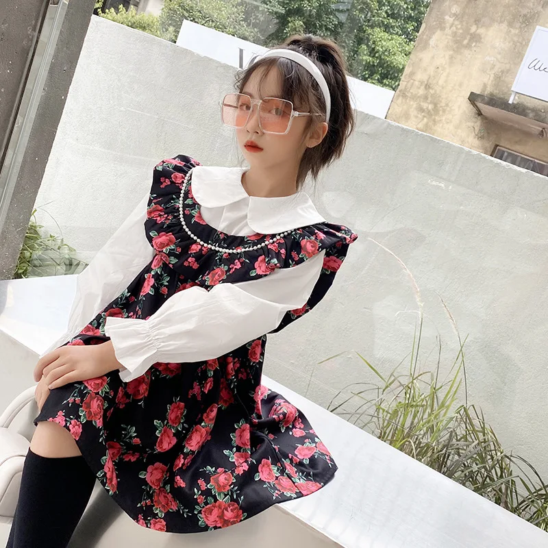 

Женское кружевное платье с цветочным принтом, осень 2021