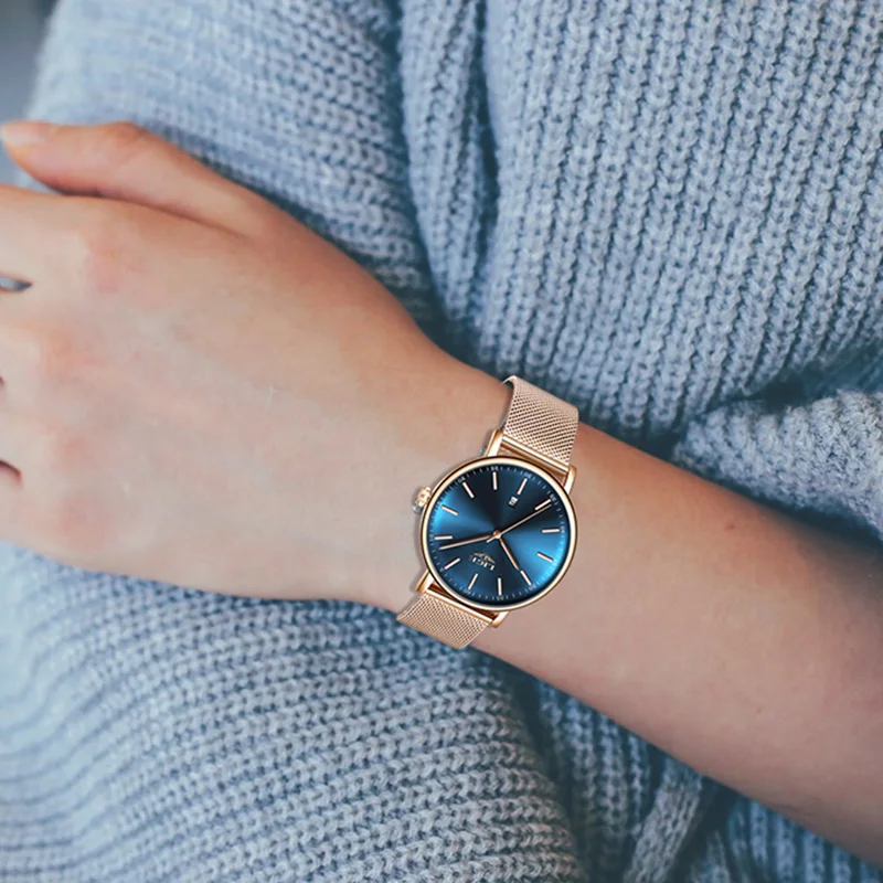 

LIGE Women Watches Top Brand Luxury Ladies Mesh Belt Ultra-thin Watch Stainless Steel Waterproof Clock Quartz Watch Reloj Mujer