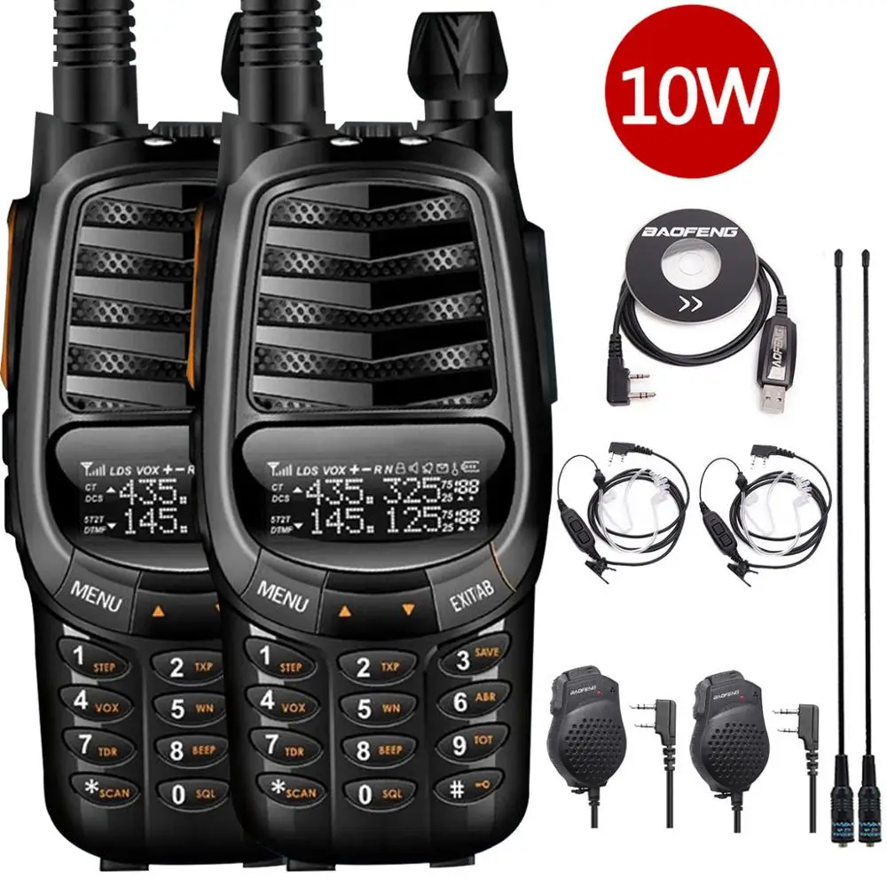 Новый 2 предмета BAOFENG UV X10 10 Вт Мощный двойной PTT двухдиапазонный УКВ/UHF зарядка