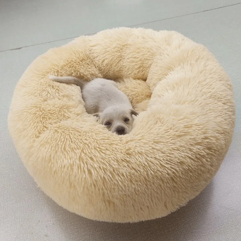Теплая Флисовая кровать для собаки зимняя кошка Конура круглая щенок коврик