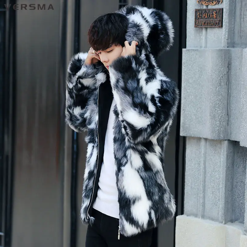 VERSMA Корейская мужская Harajuku GD зимняя куртка из искусственного меха норки, мужское теплое пальто с капюшоном для русской зимы, ветровка для мужчин, дропшиппинг