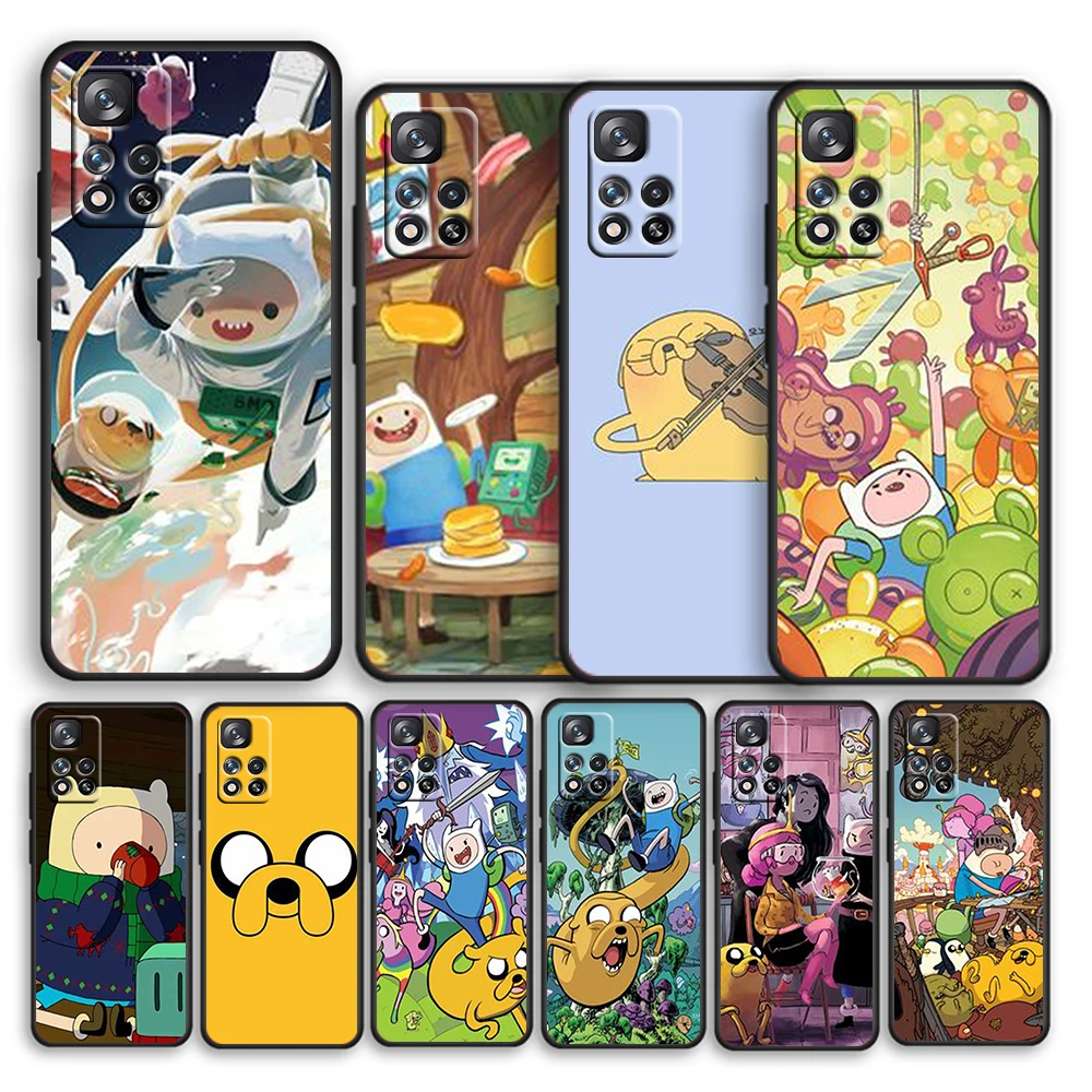 

Anime Adventure Time Boy For Xiaomi Redmi Note 11 10T 5G 9T 9S 8T 7 6 Pro Max Plus 5A 4 Silicone Soft Black Phone Case