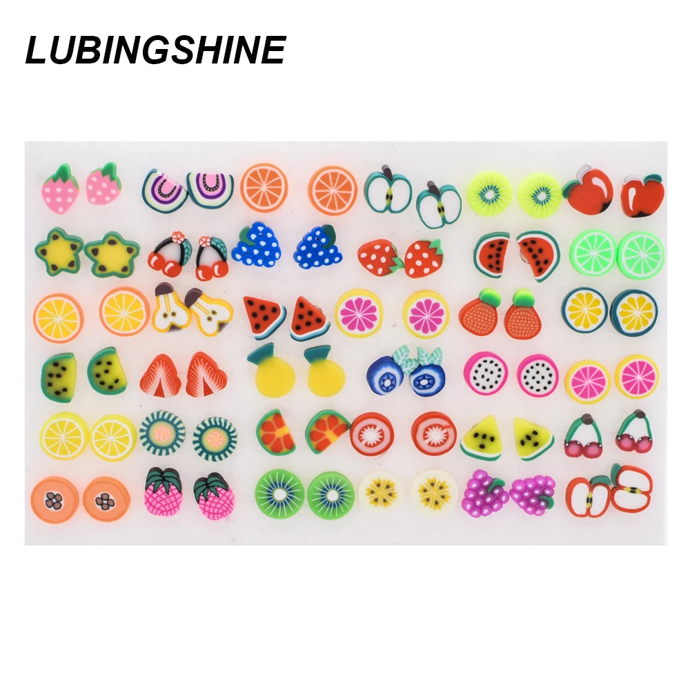 Серьги гвоздики в форме фруктов LUBINGSHINE набор золотистых и черных цветов серьги из