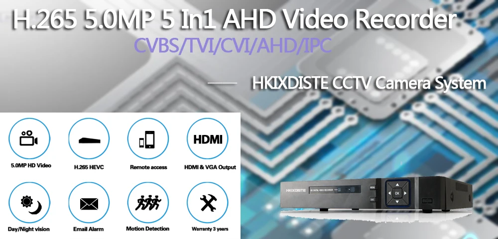 H265+ HKIXDISTE 5MP 4MP 4CH 4 канала 5 в 1 XMEYE ONVIF Гибридный wifi TVi CVI NVR AHD IP CCTV DVR видеонаблюдения видео HDMI Recoder