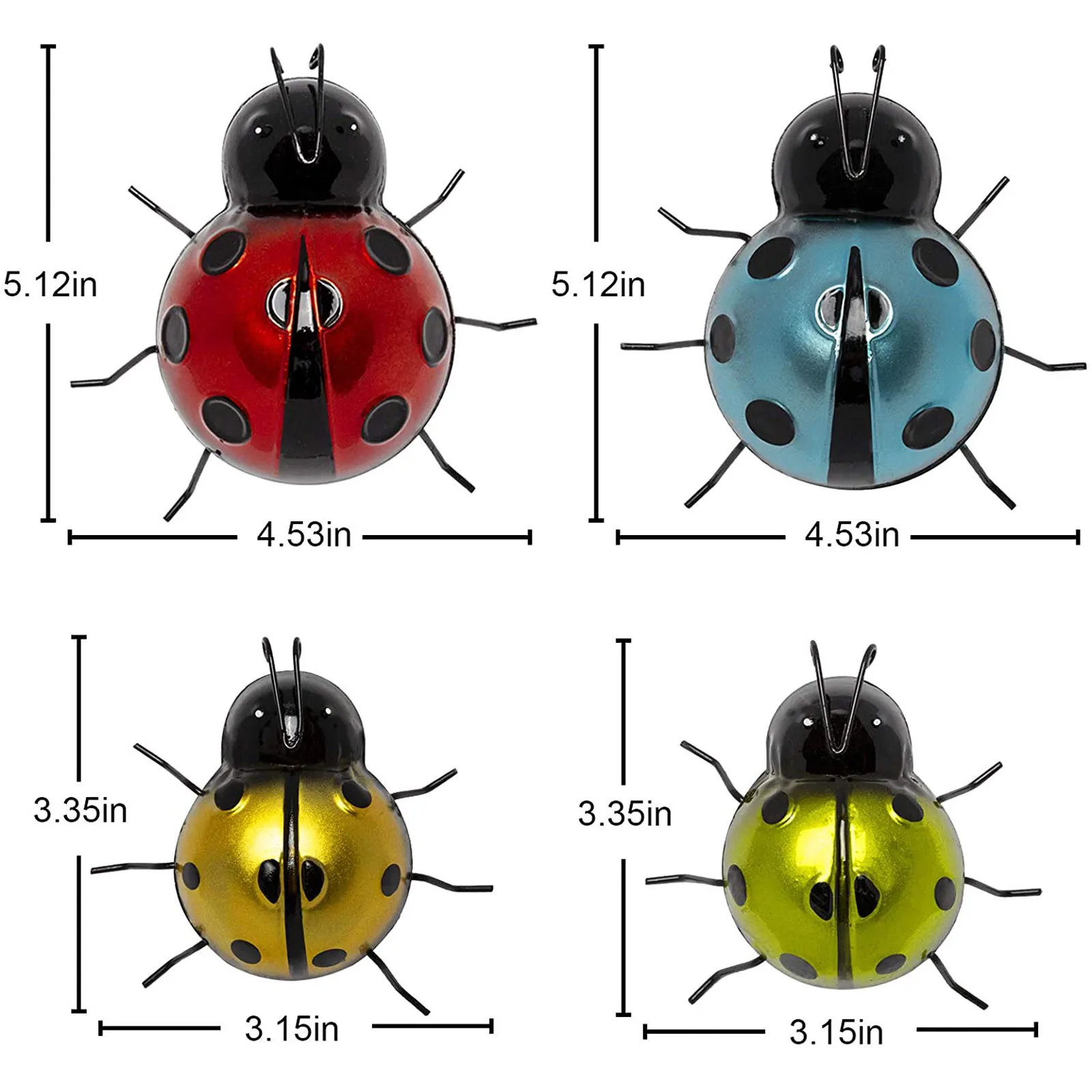 

4pcs Garden Beetle Art Outdoor Garden Backyard Metal Animal Decoration Gift