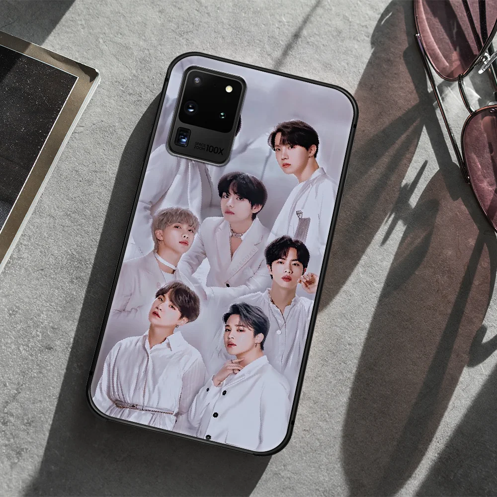 

Bangtan Boys KPOP Phone Case Cover Hull For Samsung Galaxy S 7 8 9 10 e 20 FE edge uitra plus Note 9 10 20 black Cell Silicone