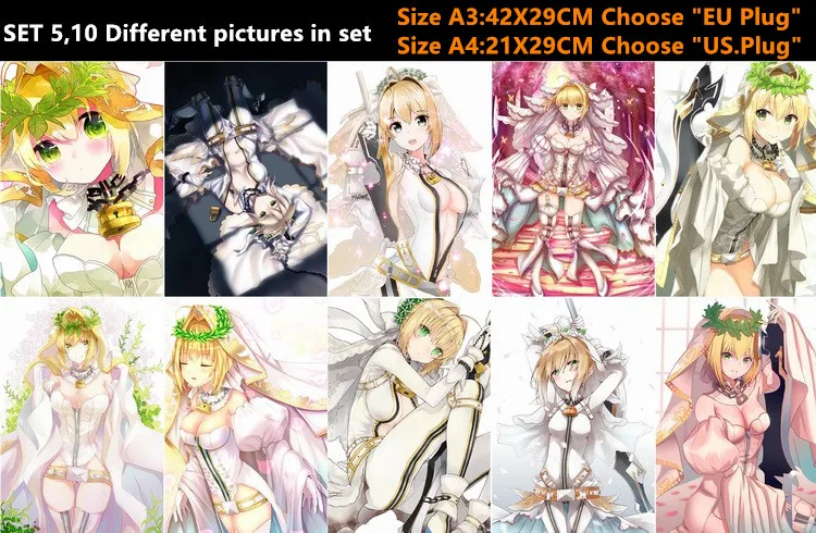 10 шт./лот аниме Fate EXTRA Nero красный/черный меч плакат наклейки игрушка Stay Night Altria