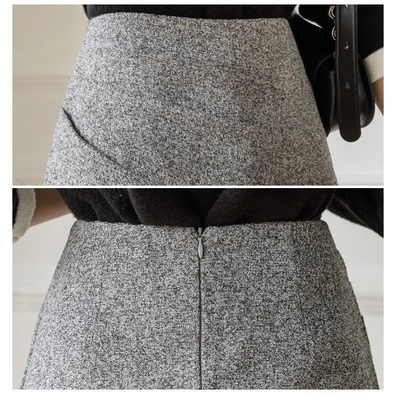 

Autumn Winter Irregular Woolen Skirts for Women High Waist Slim Package Hip A-line Mini Short Skirt Office Ladies Fashion Jupes