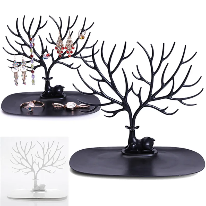 

Fashion Jewelry Necklace Earrings Rings Deer Stand Display Organizer Holder Show Rack