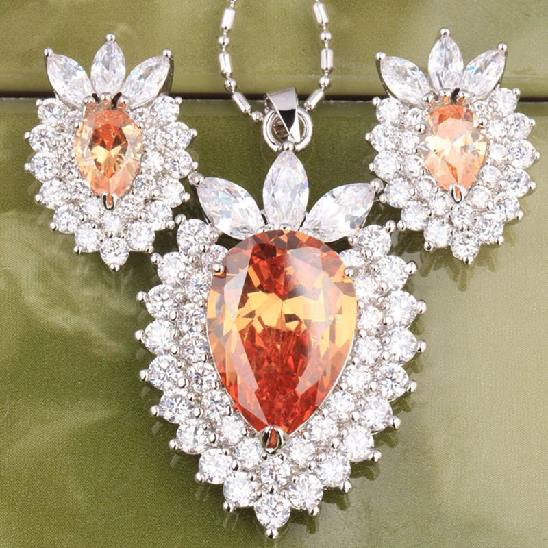 Набор сережек с серебряным покрытием зеленый|Ювелирные наборы| |