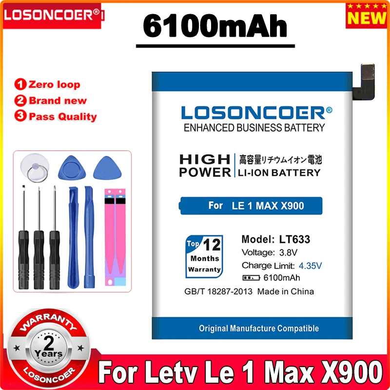 Аккумулятор LOSONCOER 6100 мАч LT633 для Letv Le 1 Max X900 Le One Max X900