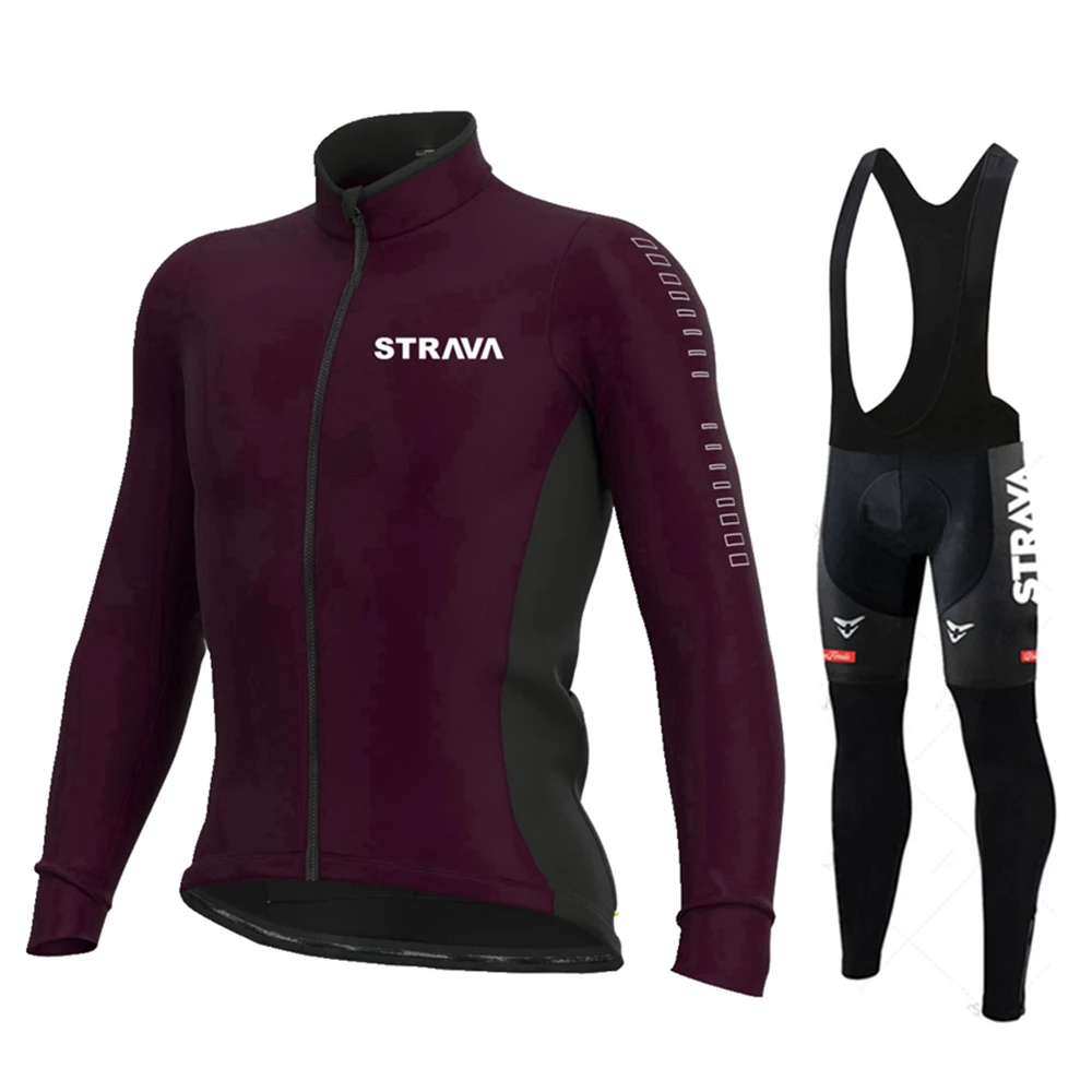 

Комплект осенней одежды для велоспорта STRAVA, одежда для велоспорта с длинным рукавом, дышащая майка для горного велоспорта Maillots Ciclismo Hombre