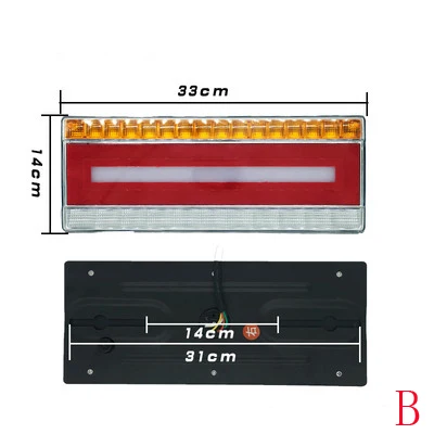 B-33cm 1Pair Led Rear Running Stop Brake Tail Ligth for 24V Heavry Truck Trailer With Water Flowing Turn Signal Marquee Horse Race Lamp - Цвет: B-33cm