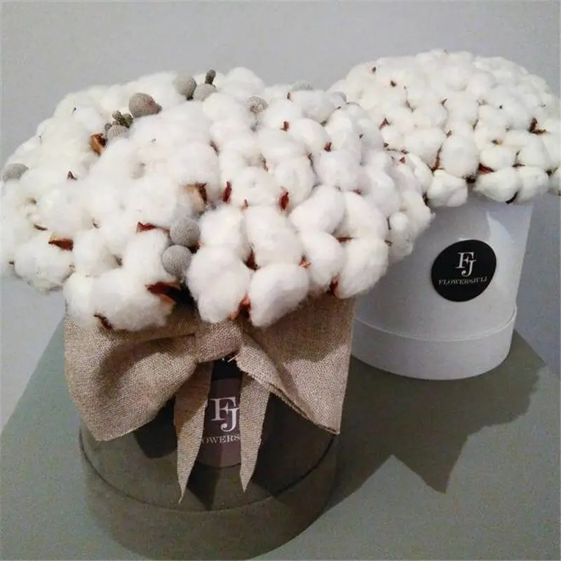 Fake flower Home Decor Christmas Diy Gifts White Cotton Artificial Flowers Decorative 10PCS | Дом и сад
