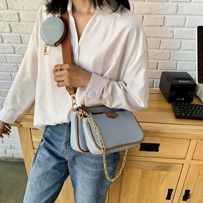 Сумки через плечо из искусственной кожи на цепочке для женщин модная новинка 2020