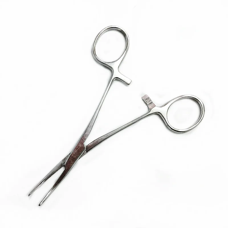 Гемостатический пинцет с изогнутой головкой 125 мм из нержавеющей стали