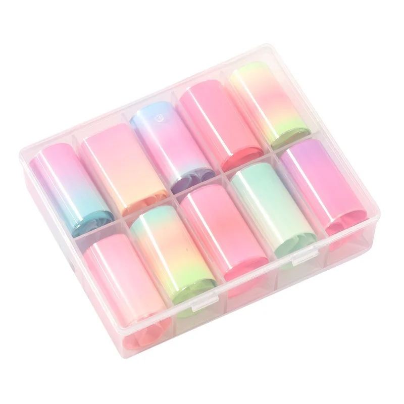 

Nail Fluorescence Transfer Star Film Colorful Gradient Candy Color Luminous Nail Decoration Applique Fashion Nail Accessories