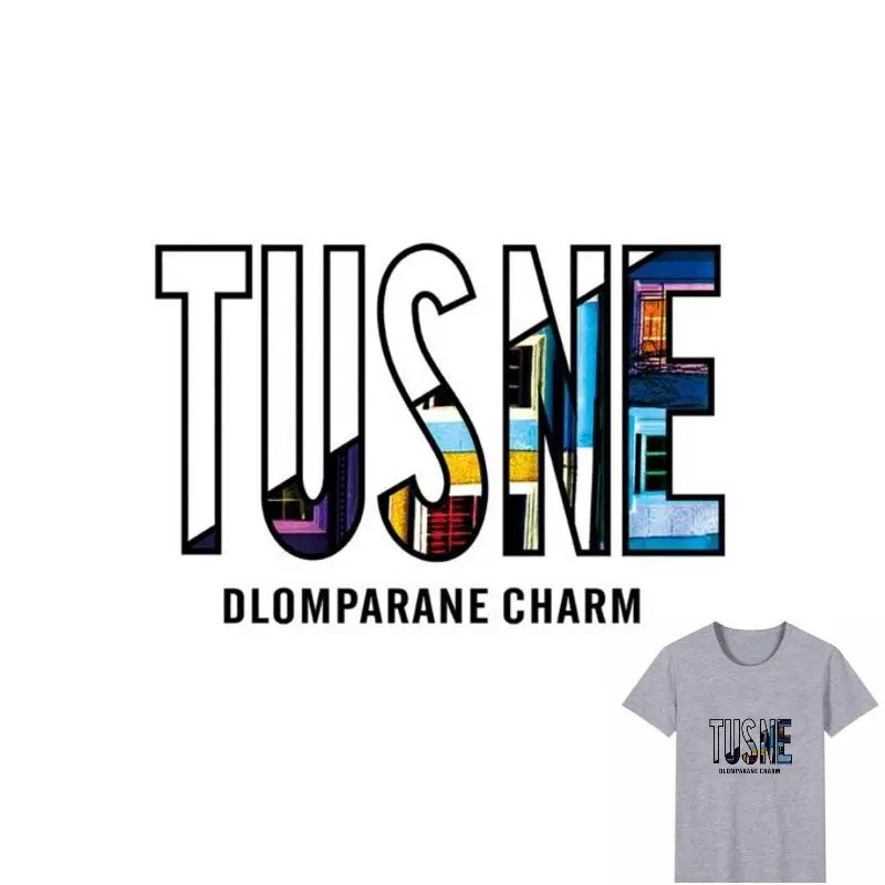 

25x17cm Multicolor letters Iron on Patches For DIY Heat Transfer Clothes T-shirt Thermal transfer stickers Decoration Printing